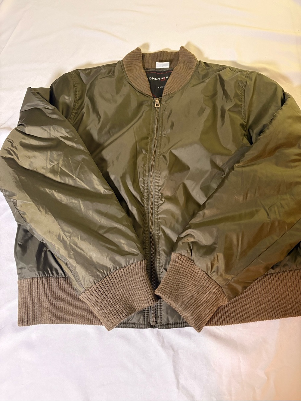Tommy Hilfiger Military Green Bomber Jacket( see measurements for exact sizes)